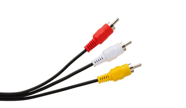 istock Cable. Audio video cable RCA  jack isolated on white background 881019848