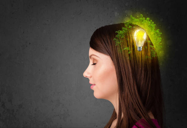 istock Young mind thinking of green eco energy with lightbulb 881040504