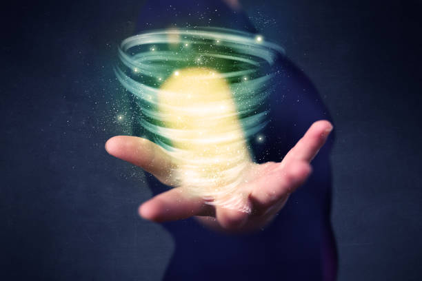 istock Woman holding green tornado 881049090