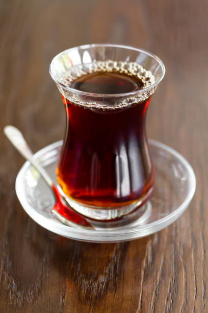 istock glass of Turkish tea, focus on bubbles 881063734