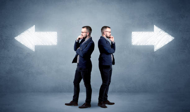 istock Businessman with two choices 881076588