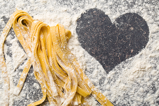 the homemade pasta and heart