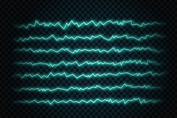 istock Vector collection of realistic isolated lightnings on the transparent background. Concept of electricity and electric effects. 881089848