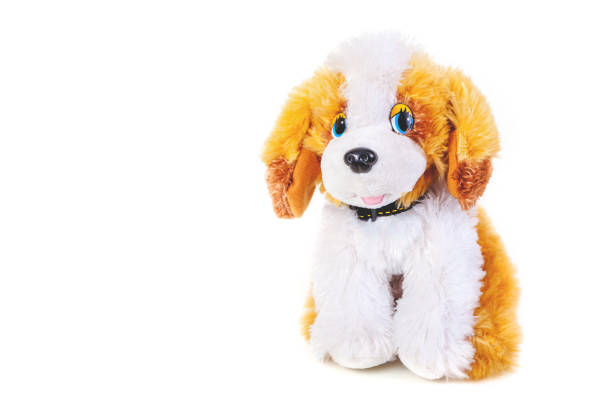 istock Cute toy dog on white background 881110862