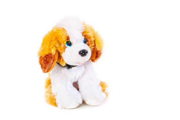 istock Cute toy dog on white background 881110898