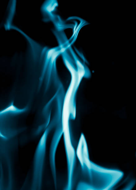 istock abstract background of blue flame fire on black background 881114538