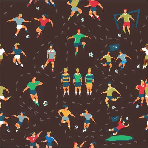 Vector illustration of soccer seamless pattern