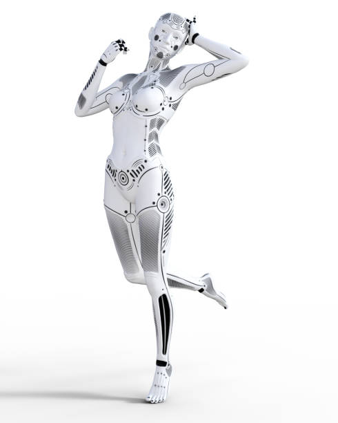 istock Robot woman. White metal droid. Artificial Intelligence. 881120688