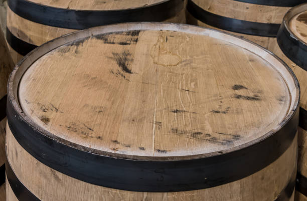 istock Close up on Bourbon Barrel Top 881121718