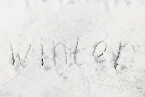 istock Inscription - Winter in the snow. Text, letters. 881125088