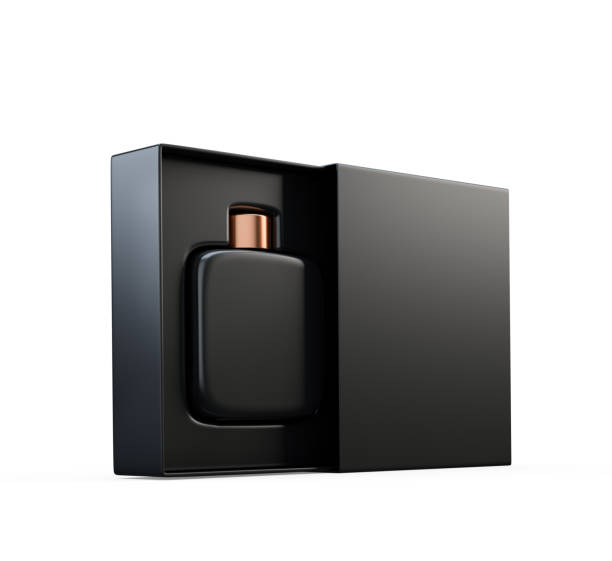 istock Black fragrance perfume bottle mockup 881125098