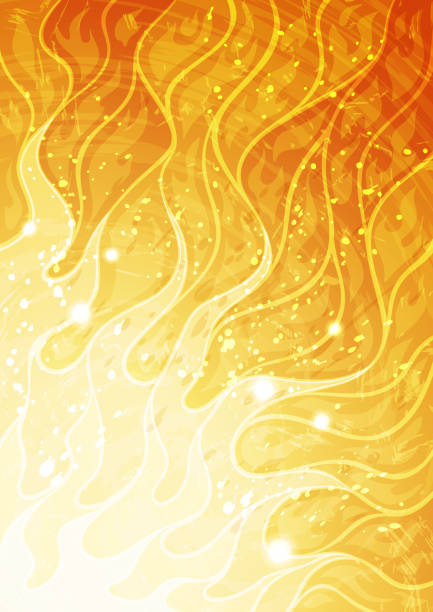 ilustrações de stock, clip art, desenhos animados e ícones de abstract yellow background - fire backgrounds heat vector