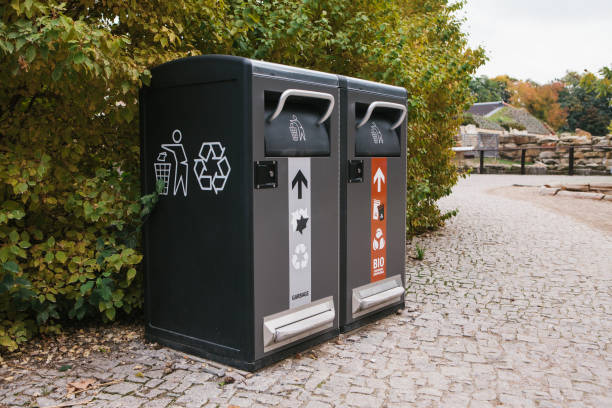 istock Modern smart bins. Waste collection. Separate collection of garbage and biodegradable waste. 881146494