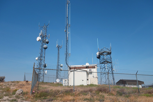 radio antenna towers on mountain
