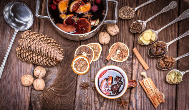 istock mulled wine in a brown cup and ingredients 881159576