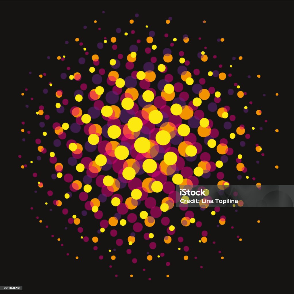 Spotted Comic Texture Bright Yellow Dotted Halftone Spotted Pop Art Comic Texture On Black ...