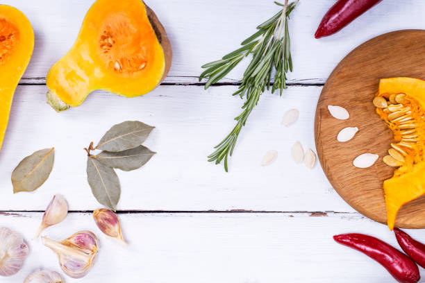 istock pieces of fresh pumpkin and spices 881170982