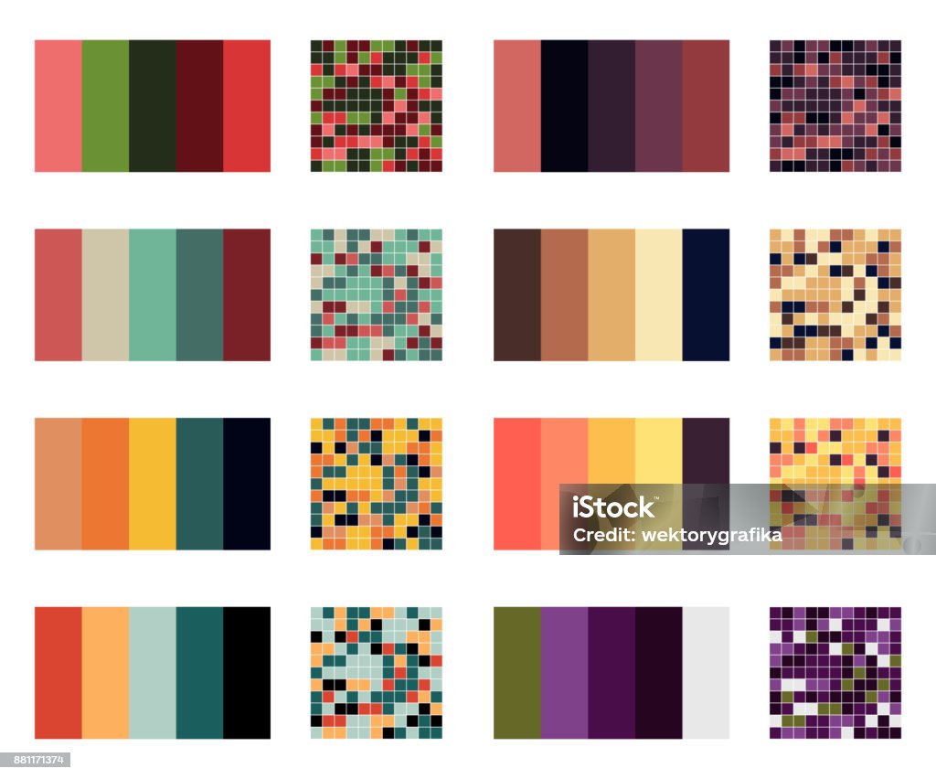 Farbpalette legen Hintergrund. Farbspektrum Combos Harmonie - Lizenzfrei Farbton Vektorgrafik