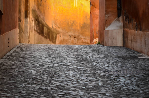 close up view on the historical streets of Rome