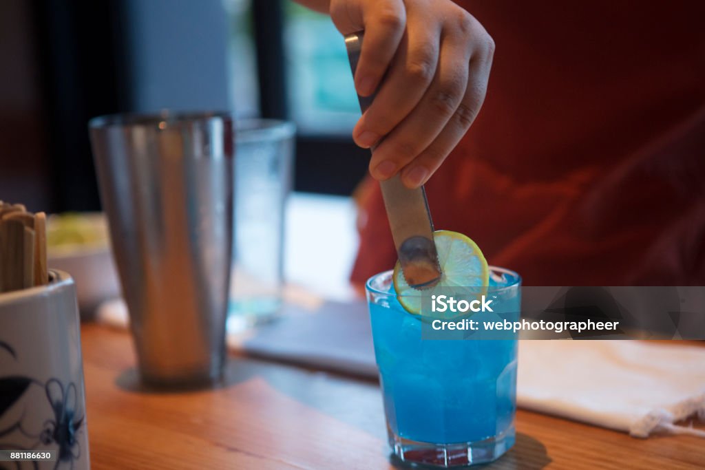 Blue lagoon cocktail Cocktail Stock Photo