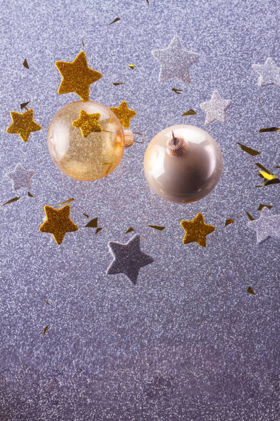 istock Silver and golden christmas bubbles 881192590