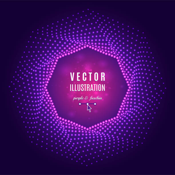 ilustrações, clipart, desenhos animados e ícones de roxo design de octagon fuschia violeta abstrato forma geométrica - retro revival backgrounds halftone pattern defocused