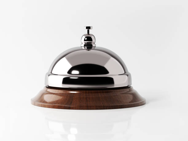 concierge bell isolated on white background - hotel concierge service service bell imagens e fotografias de stock