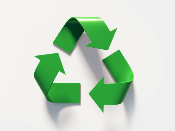 istock Green Recycling Symbol On White Background 881263492