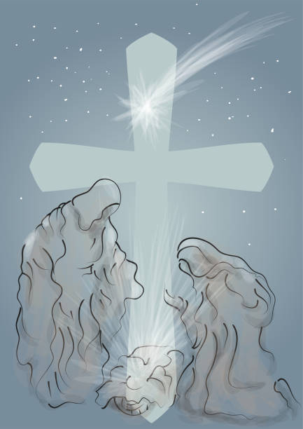 ilustrações de stock, clip art, desenhos animados e ícones de baby jesus - joseph