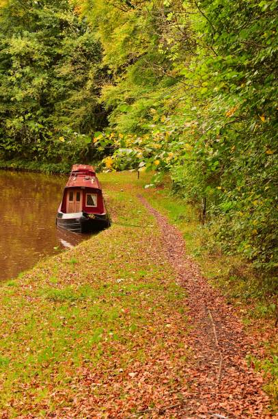 istock Narrow boat on am UK canal 881303446