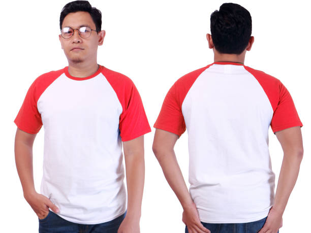istock White Red Ringer Shirt Mockup Template 881303494