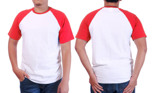 istock White Red Ringer Shirt Mockup Template 881303542
