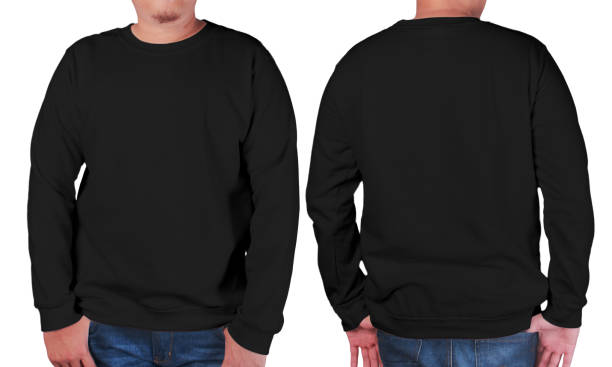 istock Black sweater long sleeved shirt mockup template 881305870