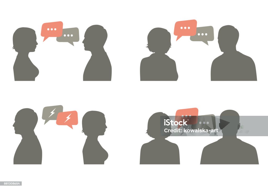 talk icon vector illustration. couple dialog talk icon vector illustration. couple dialog with speech bubble, communication concept Discussion stock vector