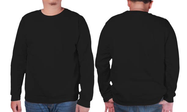 istock Black sweater long sleeved shirt mockup template 881311428