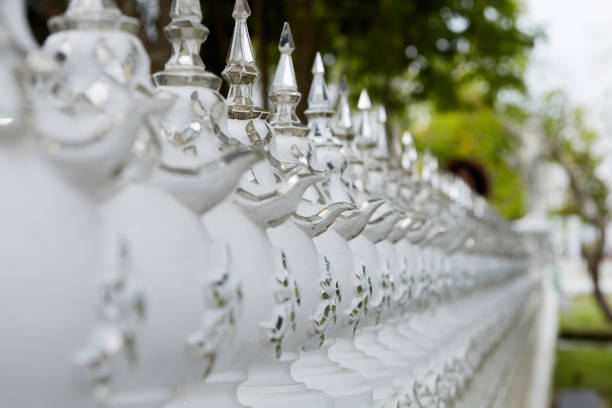 Closeup of temple building exterior in Chiang Mai, Thailand