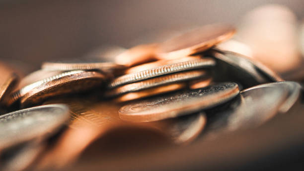 istock Variety of coins. Loose change 881319012