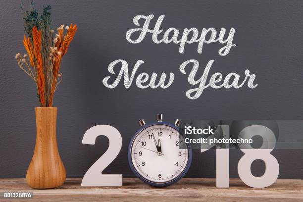 New Year 2018 On Desk Stock Photo - Download Image Now - 12 O'Clock, 2018, Advertisement