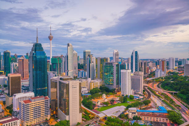 istock Downtown Kuala Lumpur skyline at twilight 881341688