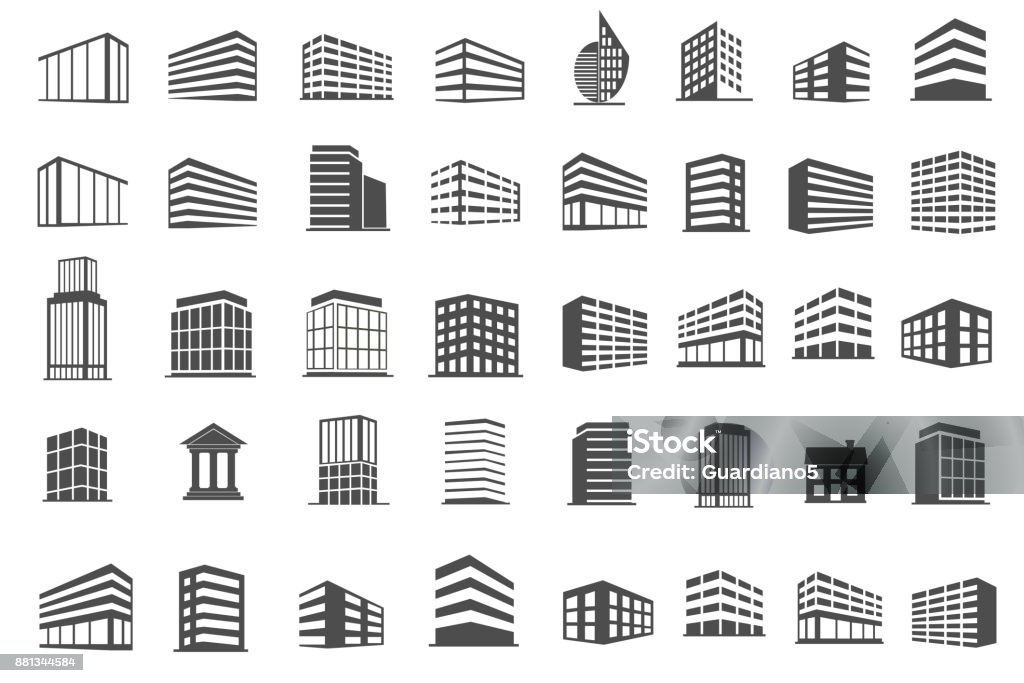 building and estate icons set vector illustration Icon Symbol stock vector