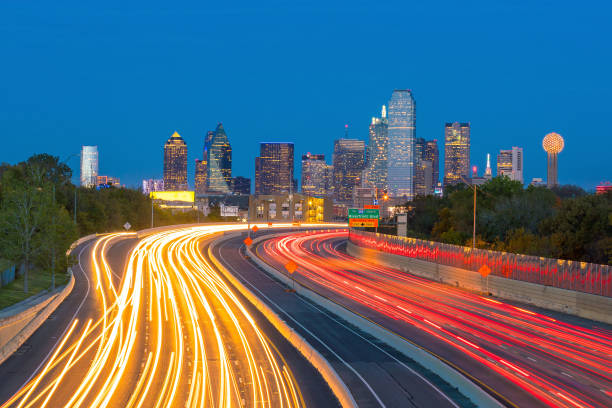 istock Dallas downtown skyline at twilight, Texas 881344644