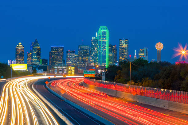 istock Dallas downtown skyline at twilight, Texas 881344660