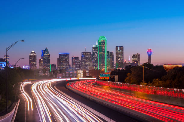 istock Dallas downtown skyline at twilight, Texas 881344668