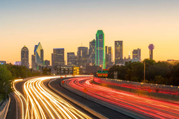 istock Dallas downtown skyline at twilight, Texas 881344676