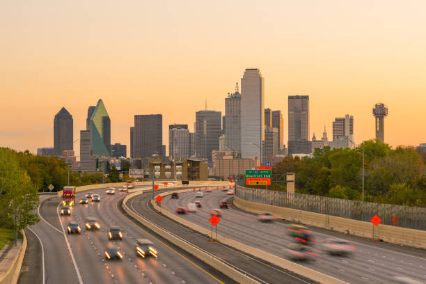 istock Dallas downtown skyline at twilight, Texas 881344678