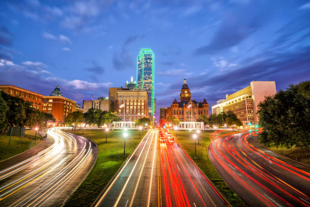 istock Dallas downtown skyline at twilight, Texas 881344684