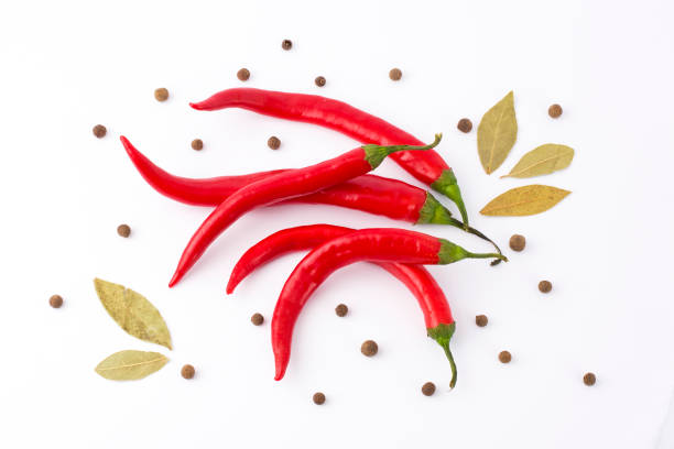 istock Vegetables on a white background. Red bitter pepper on a white background 881348314