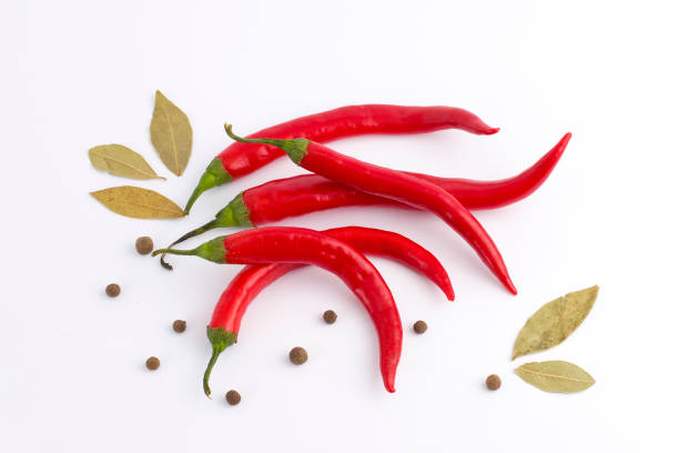 istock Vegetables on a white background. Red bitter pepper on a white background 881348322