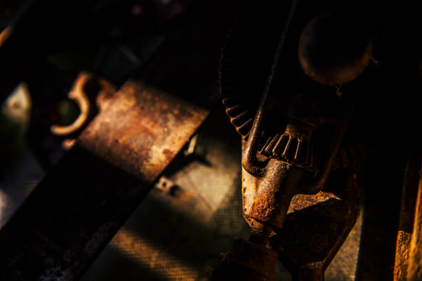 istock Antique hand powered drill in the barn workshop at an Indiana farm. 881356042