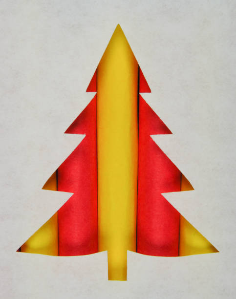 istock Paper fir tree - red-yellow 881361996